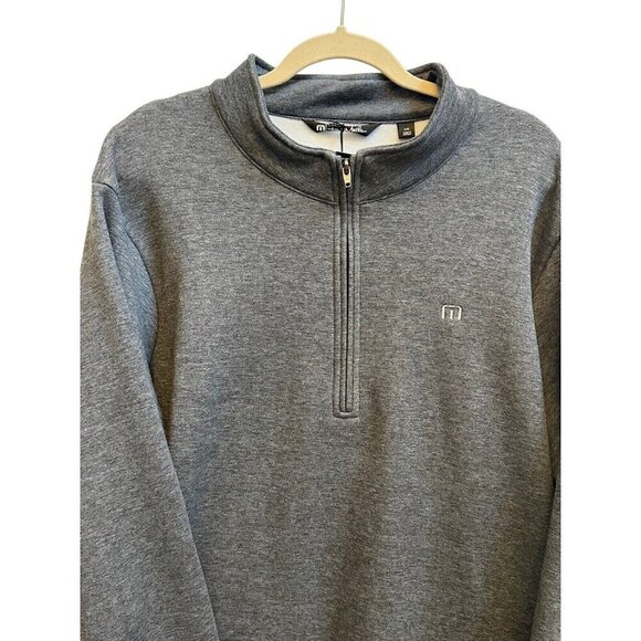Travis Mathew 1/4 Zip Glacial Pullover Dark Heather Gray NEW Mens XXL Golf - Picture 2 of 8